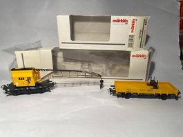 Märklin Kranwagen mit Beiwagen gelb (4471+4671) AC Achsen
