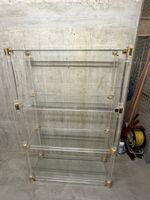 Regal Acryl Glas goldfarbene Details 4 Ablagen gebraucht
