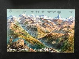 AK  ca.1900 Zermatt Saas Fee Panorama ungelaufen  (G1098)