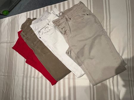 4 Paar Hosen Jeans div. Farben gebraucht, Grösse M 36/38