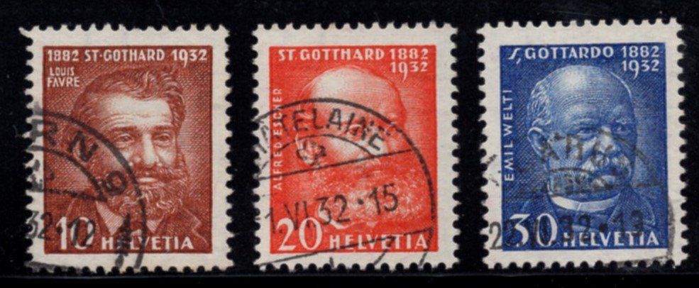 Tutti i francobolli: 1932, 50 Jahre Gotthardbahn – Usato da Aarau venduto da kufi44