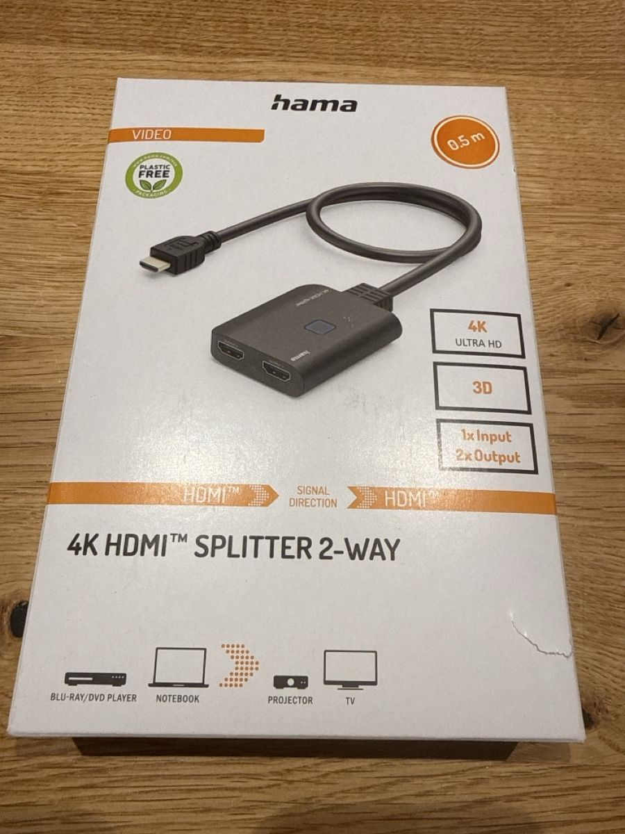 Hama Adattatori: Hama 4K HDMI Splitter 2-Way 1x Input 2x Output Neu – Nuovo (secondo la descrizione) da Reinach BL venduto da Tsausr