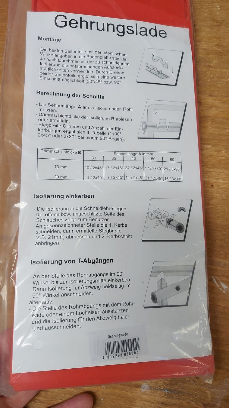 Alle Werkzeuge: Gehrungslehre für Rohrisolation – Neu (gemäss Beschreibung) aus Schönengrund von nae_8cty 1