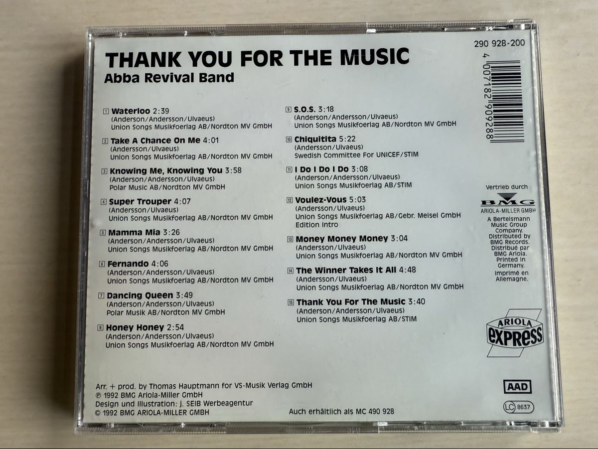 CD: ABBA Revival Band - ABBA Hits CD 1992 – Usato da Oberried Brienz venduto da Chyara 1