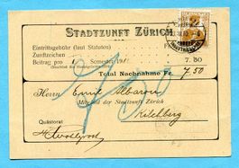 Postkarte NN Zürich 1910 - Absender: Stadtzunft Zürich
