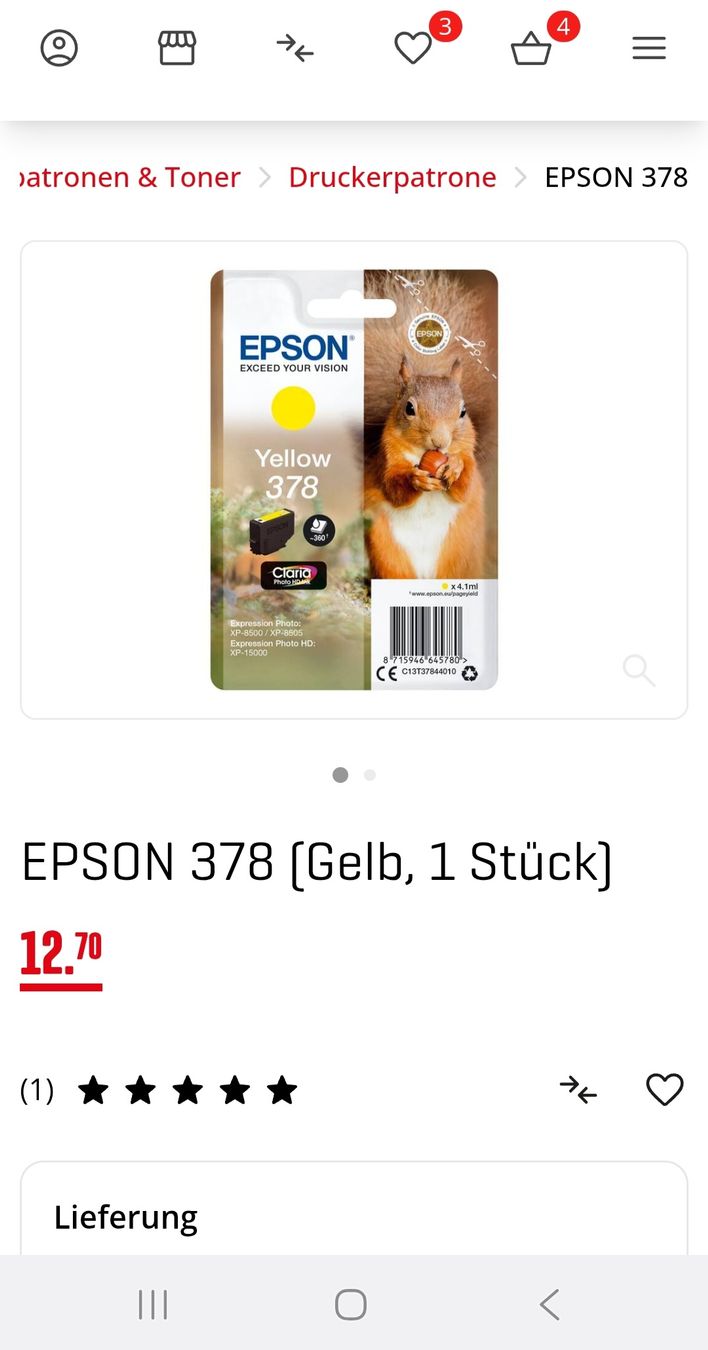 Epson Cartucce per stampanti & toner: Cartouche Epson pour Epson XP-15000 – Nuovo e nell'imballaggio originale da La Tour-de-Peilz venduto da Jonny-deep 6