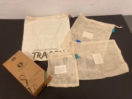 Set mit 3 Obst/Gemüse-Beutel und 1 Brottasche, v. Chinchilla
