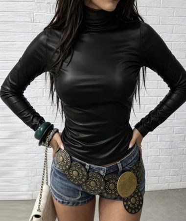 Chic e sexy Dolcevita in simipelle-tgM/L- nuovo