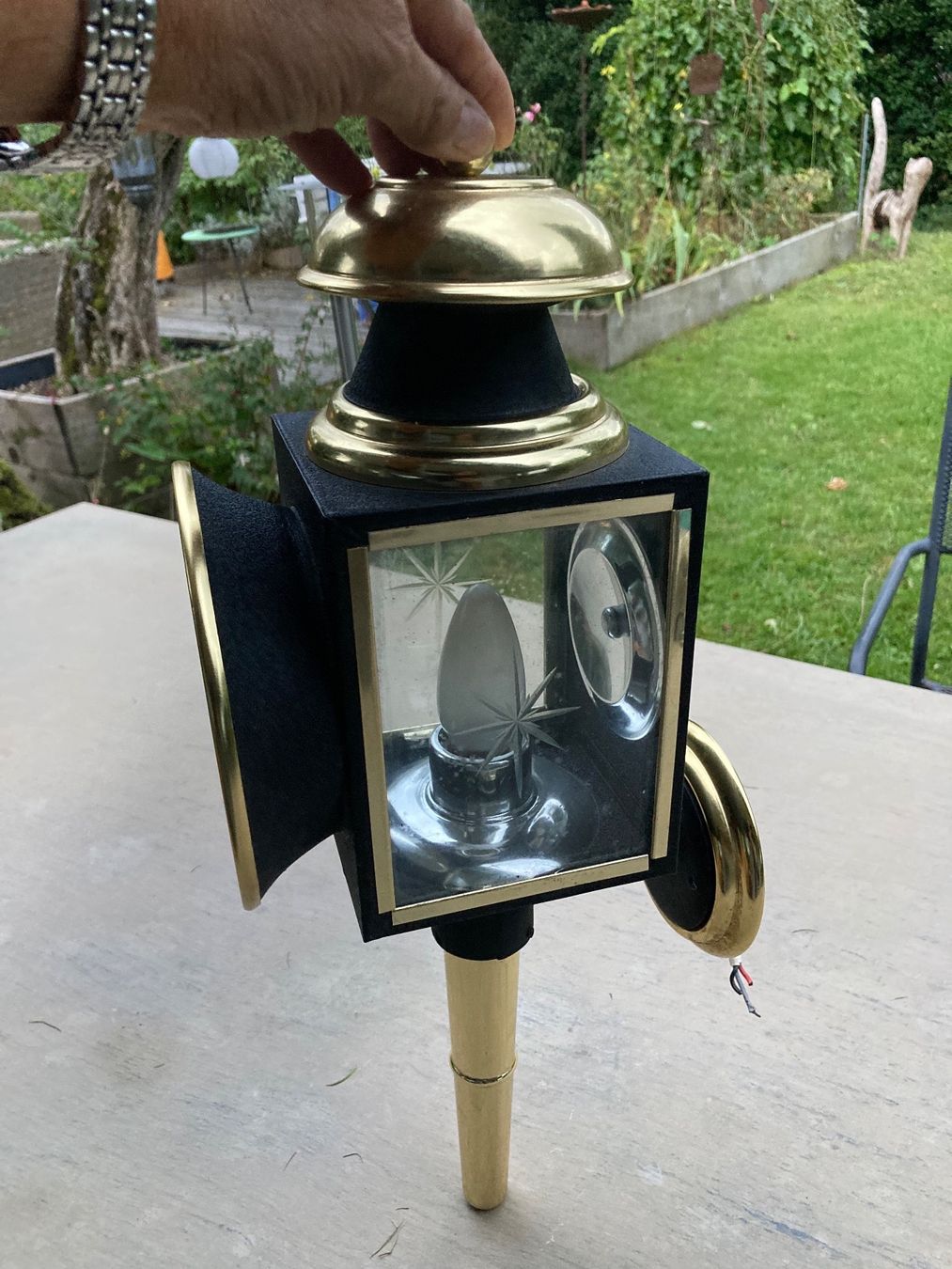 Lampade: Schöne Kutscherlampe elektrifiziert – Usato da Moerschwil venduto da Corsica61 2