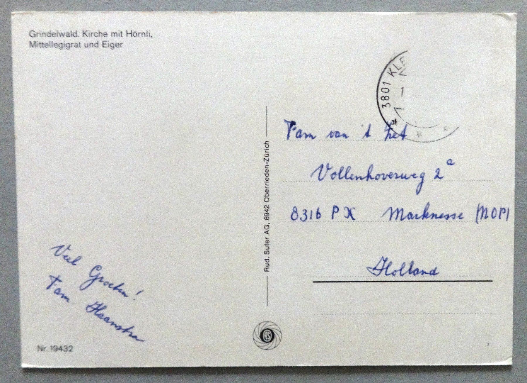 Cartoline postali: Grindelwald, Kirche mit Hörnli – Difettoso da Fétigny venduto da Billy2miny 1