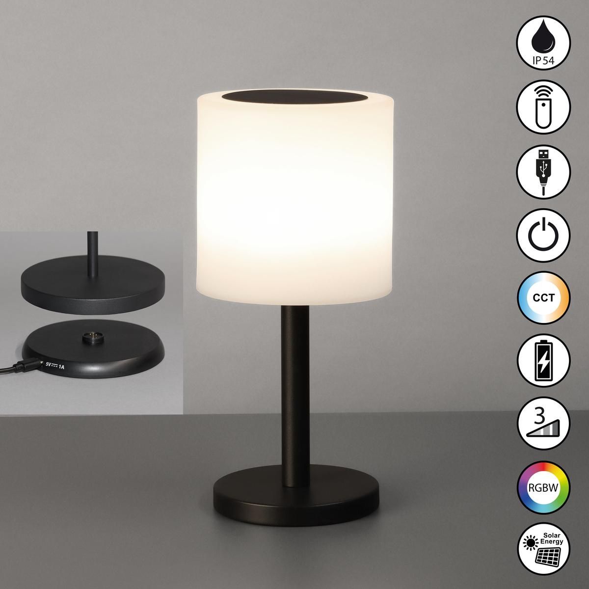 Lampade: LED Aussen Tischleuchte Solar 28 cm Höhe – Nuovo (secondo la descrizione) da Kreuzlingen venduto da Smart-Light