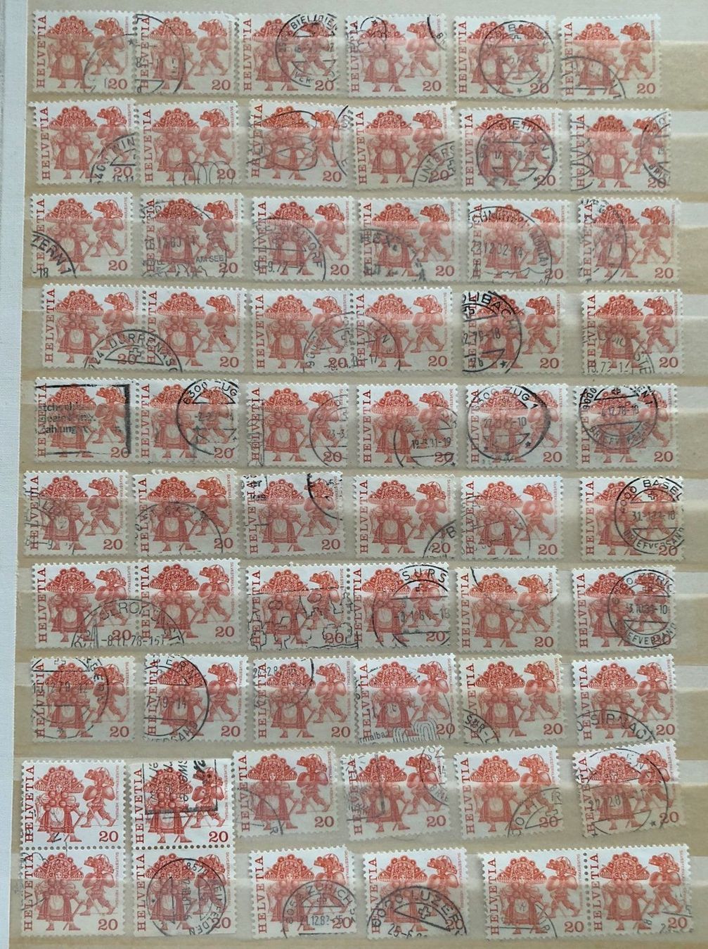 Alle Briefmarken: Nr.596 mit Stempel 60 Stück – Gebraucht aus Aarau von Billa007