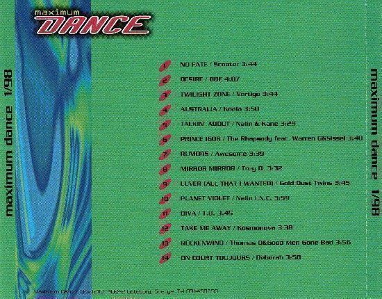 CDs: Maximum Dance Volume 1 1/98 (CD) Compilation – Neuf (Voir description) à Zürich par Tarafo5 1