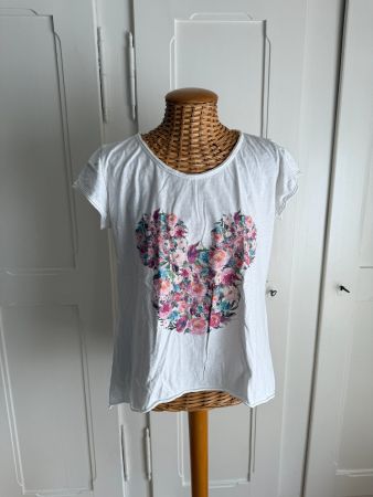 SA'SA - T-Shirt weiss mit Blumen-Print M