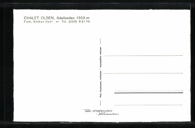 Cartes postales: AK Adelboden, Chalet Olsen – D'occasion à Berlin par bartko-reher 1