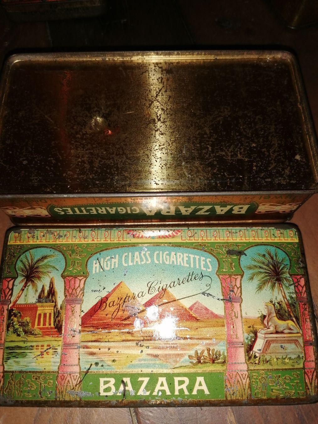 Tabacchi: Antike Blechdose Bazara 100 Zigaretten. Ca. 1910-20 – Usato da Zürich venduto da Tin4Life 6