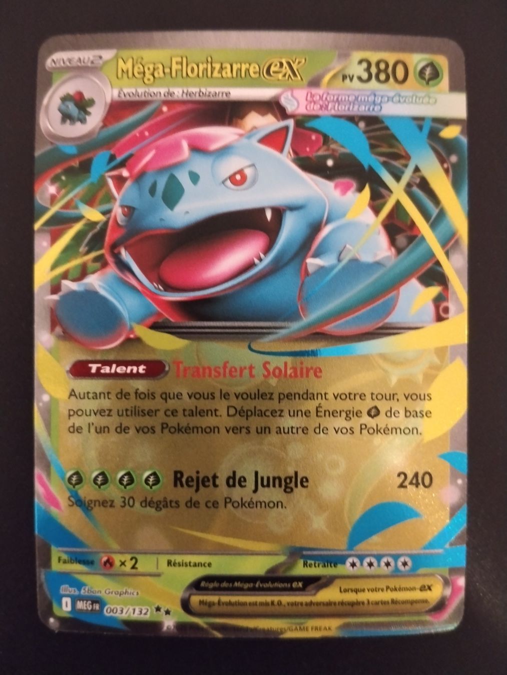 Pokémon Carte collezionabili: Pokémon Méga-Evolution: Méga-Florizarre Ex 003/132 FR – Usato da Palézieux-Village venduto da oufoux08