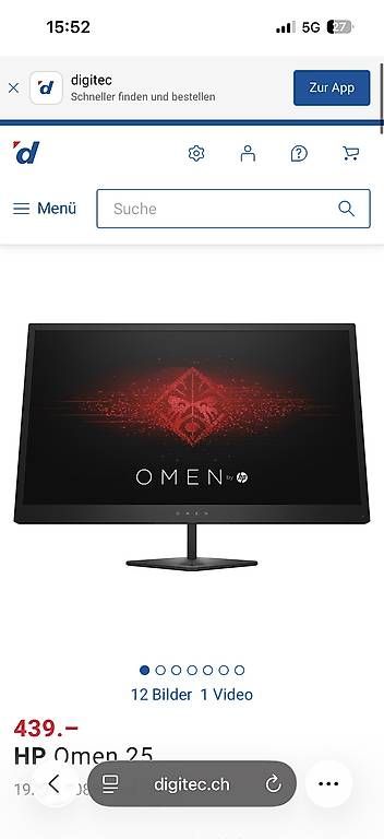 Monitor: Omen Gaming-Monitor – Usato da Mörschwil venduto da eli_7b5m 1