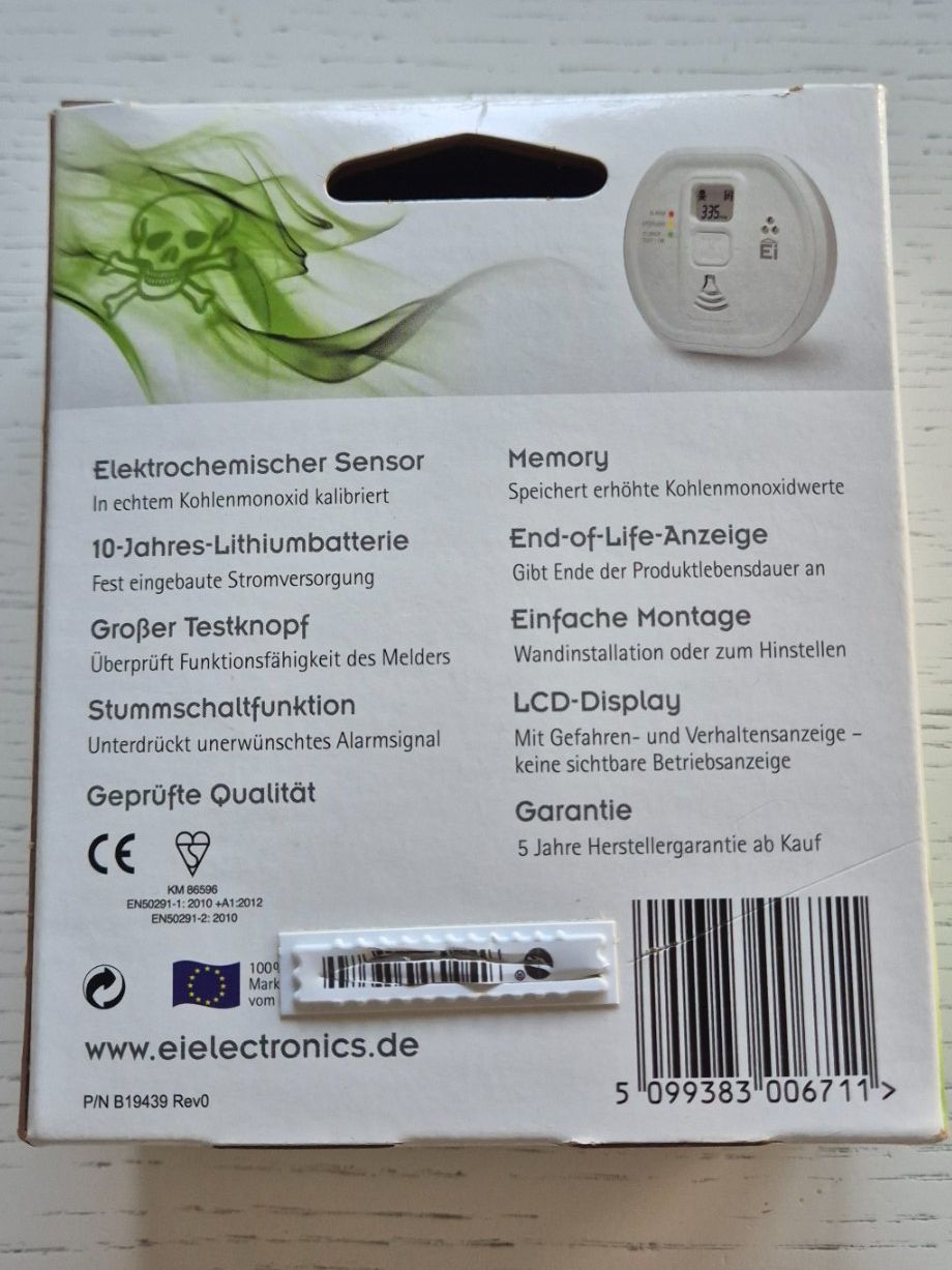 Alarmanlagen: Ei Electronics Ei208D Kohlenmonoxid-Warnmelder neu – Neu und originalverpackt aus Hitzkirch von enya2007 2