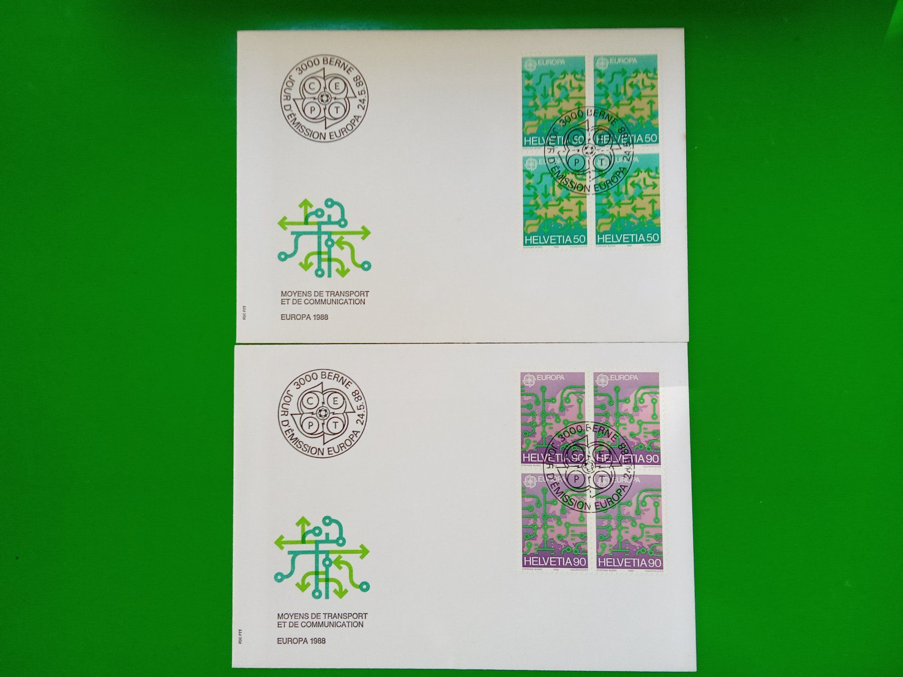 Alle Briefmarken: 2 Ersttagsbriefe Bern 24.5.1988 – Neu (gemäss Beschreibung) aus Bilten von Bora3
