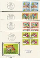 PJ Viererblock Jahrg. 1984-1989 auf FDC (J2271Z)