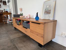 Massives TV-Möbel / Lowboard Holz | 180 cm | sehr schwer