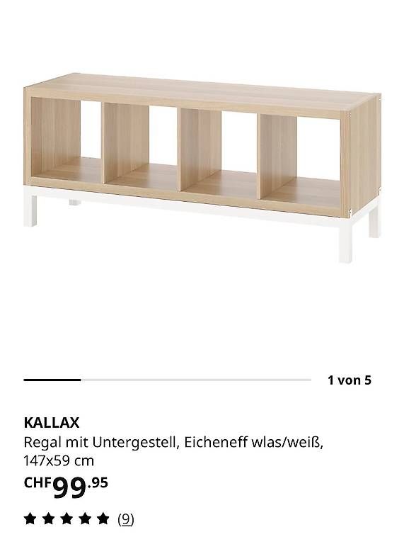 Ikea Scaffali: Ikea Kallax Regal/Sideboard 1x5 – Usato da Rüschlikon venduto da Asino007 1