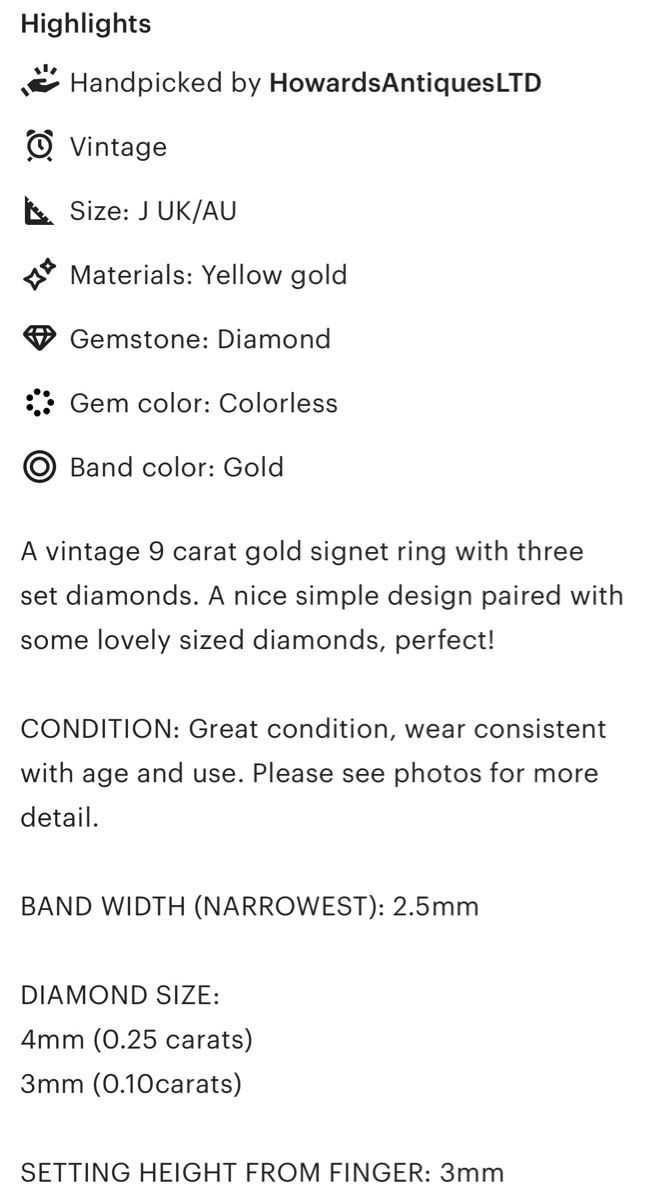 Anelli: Vintage Gold and Diamond Ring 49 – Usato da Zürich venduto da CanBC 5