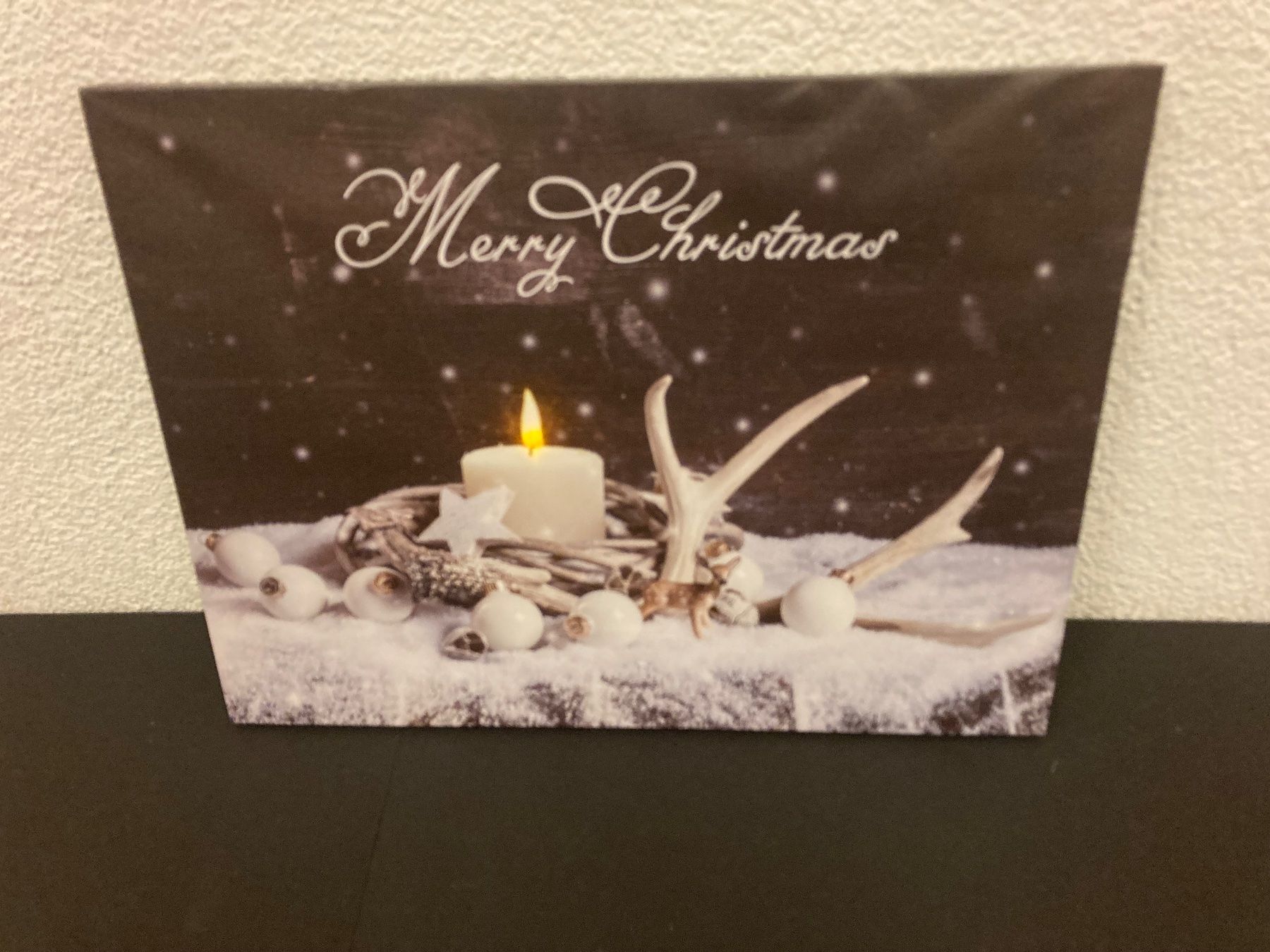 Tutte le decorazioni: LED Bild " Merry Christmas " mit Timerfunktion, ca. 40x30cm – Nuovo e nell'imballaggio originale da Neuenhof venduto da jorogo