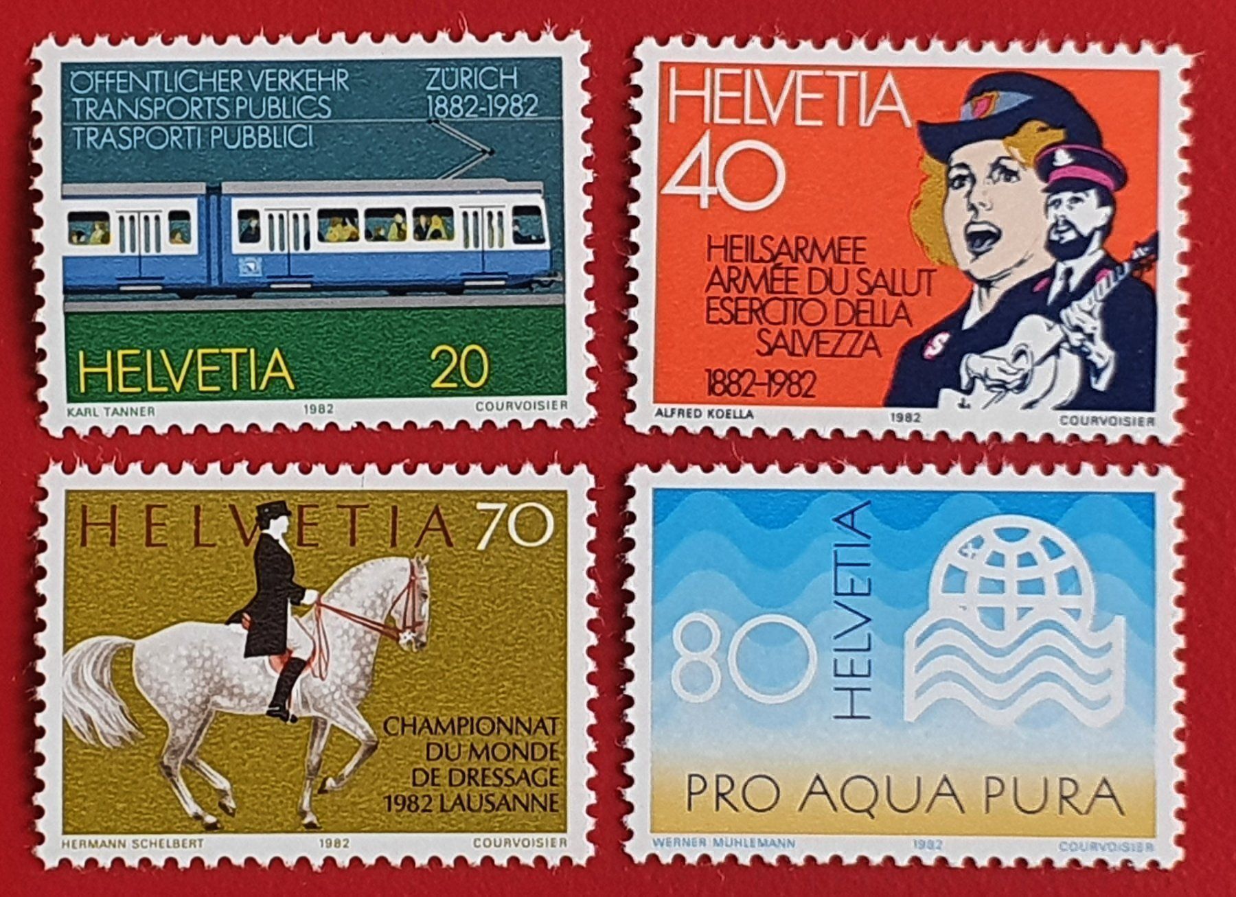 Tutti i francobolli: WERBEMARKEN SATZ 672 - 675 1982** POSTFRISCH – Nuovo (secondo la descrizione) da Düdingen venduto da Quartierstrasse