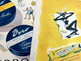 Voro  Sonnencreme - 2 alte Werbungen / Publicités 1951