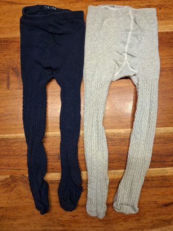 2 Strumpfhosen blau und grau Grösse 74/80 guter Zustand