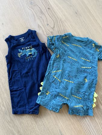 2er Set Baby Strampler kurz, Grösse 6 Mt. Krokodil 🐊