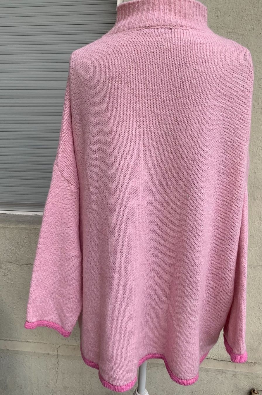 Pullover & Sweatshirts: Superbe pull rose oversize FARFALLA smiley amoureux TU – Gebraucht aus Martigny von only__you 5