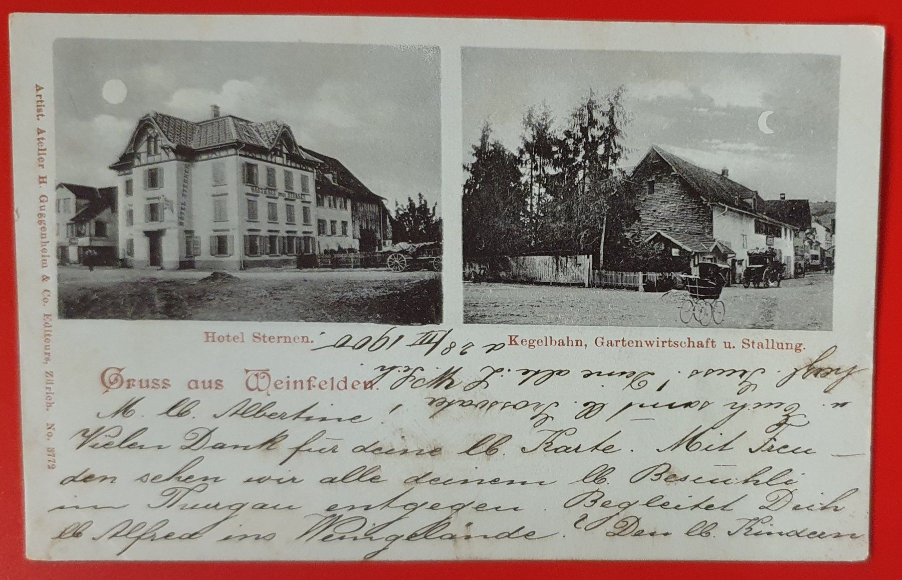 Ansichtskarten: Gruss aus Weinfelden 1900 - Hotel Sternen – Gebraucht aus Kreuzlingen von Rschweiz1