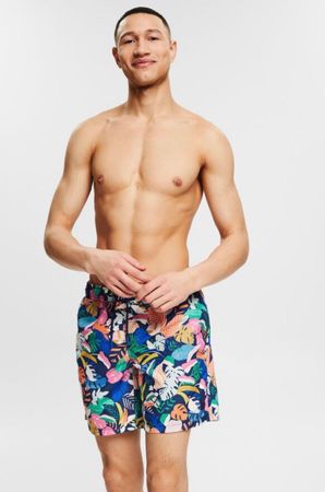 Bade-Shorts mit tropischem Print
