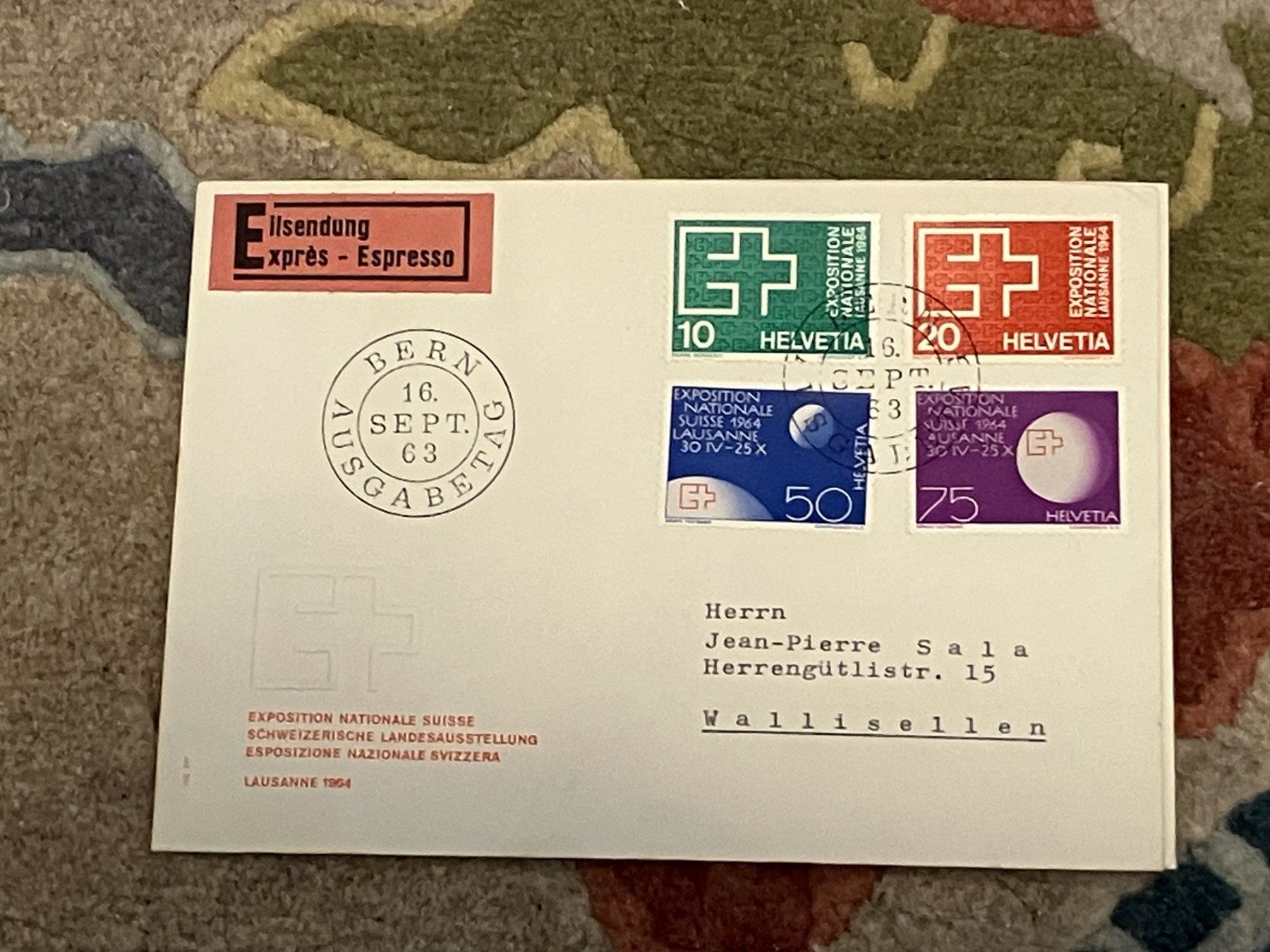 Tutti i francobolli: 1 Erstagsbrief CH Einschreiben Eilsendung 1963 – Nuovo (secondo la descrizione) da Koblenz venduto da Markenhimmel