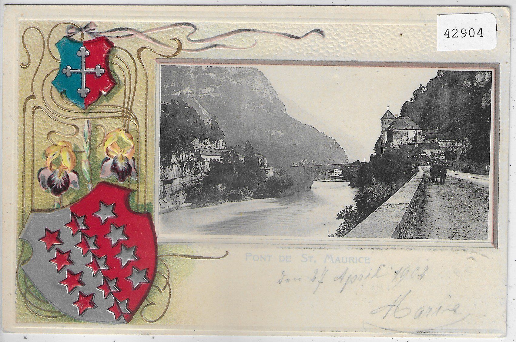 Cartoline postali: Pont de St. Maurice - Präge-Karte – Usato da Ettingen venduto da Kartenplanet