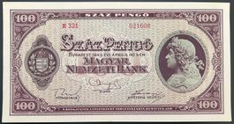 Ungarn/Hongrie 100 Pengo 1945 - presque non circ / fast unz.