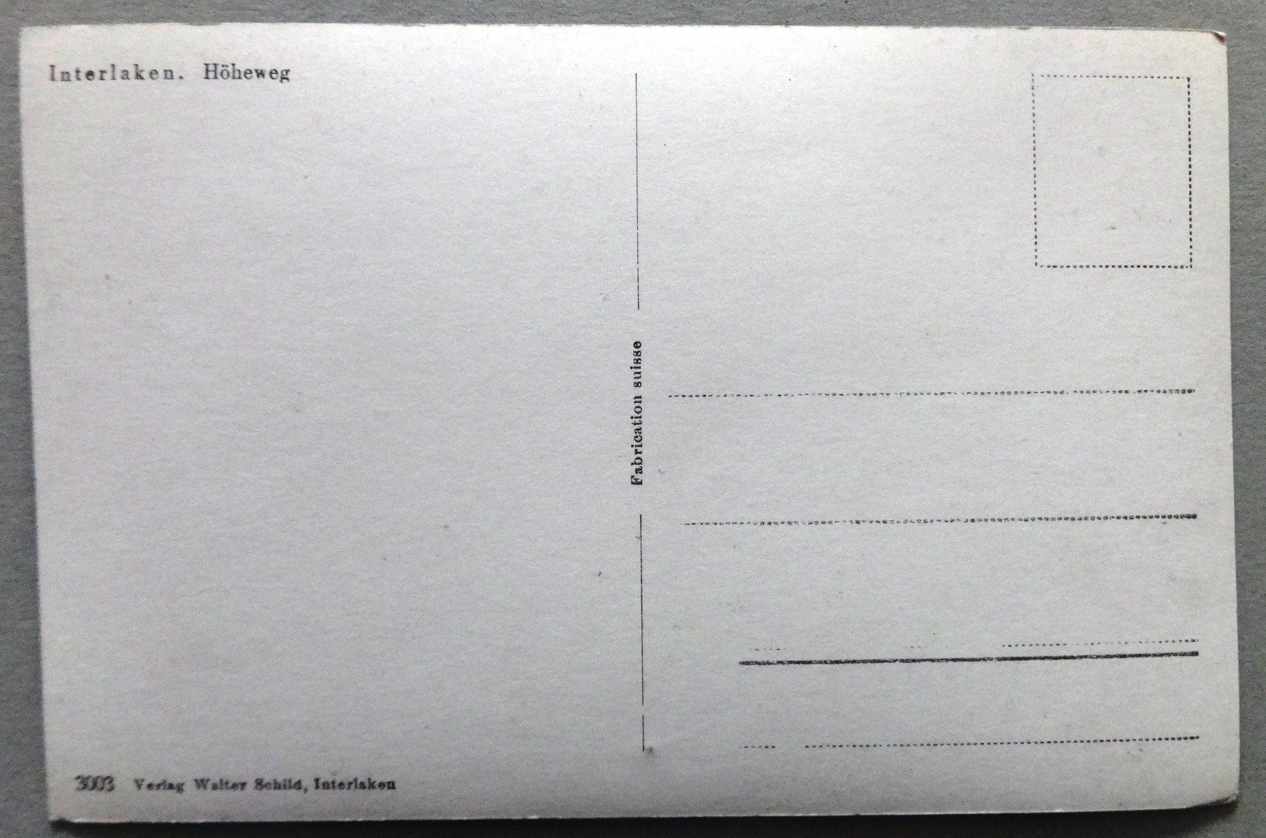 Cartoline postali: Interlaken, Höheweg – Usato da Fétigny venduto da Billy2miny 1