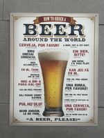 Wanddeko aus Blech, "Beer"