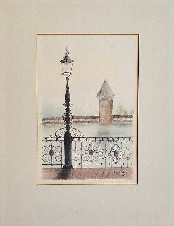 Grafica & Litografie: Alte Farblithografie Kappelbrücke Luzern – Usato da Ascona venduto da Art3000