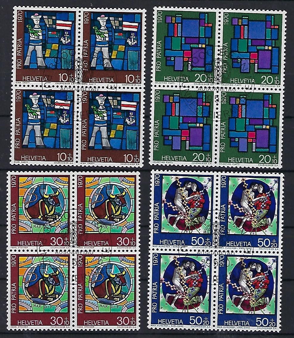 Tutti i francobolli: 1970  Pro Patria Viererblocks ET.  15357 – Usato da Lunden venduto da Animus999
