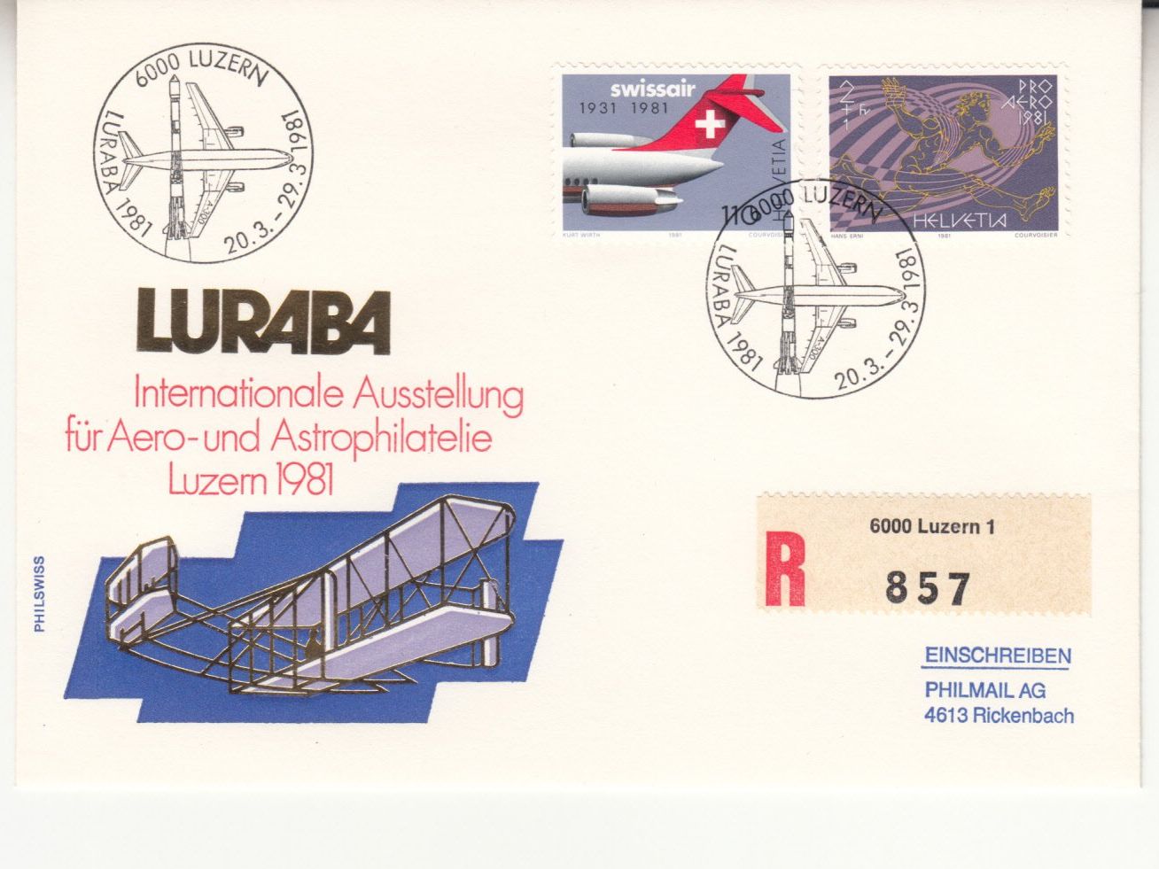 Tutti i francobolli: Sonderstempel S. 1048 LURABA 1981 – Usato da Bürglen TG venduto da StampGraf