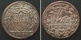 WAADT / VAUD 1 Batzen 1810 Billon ERHALTUNG! vz+