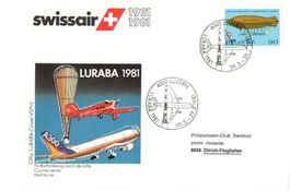 LURABA 1981, Swissair, Stempel Luzern 20.3.-29.3.1981
