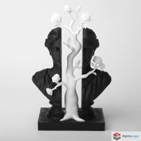 Blooming Duality Sculpture - Poetic Striking Art - 3D Print
