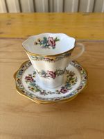 Tasse et soucoupe Coalport floral doré bordure bon état