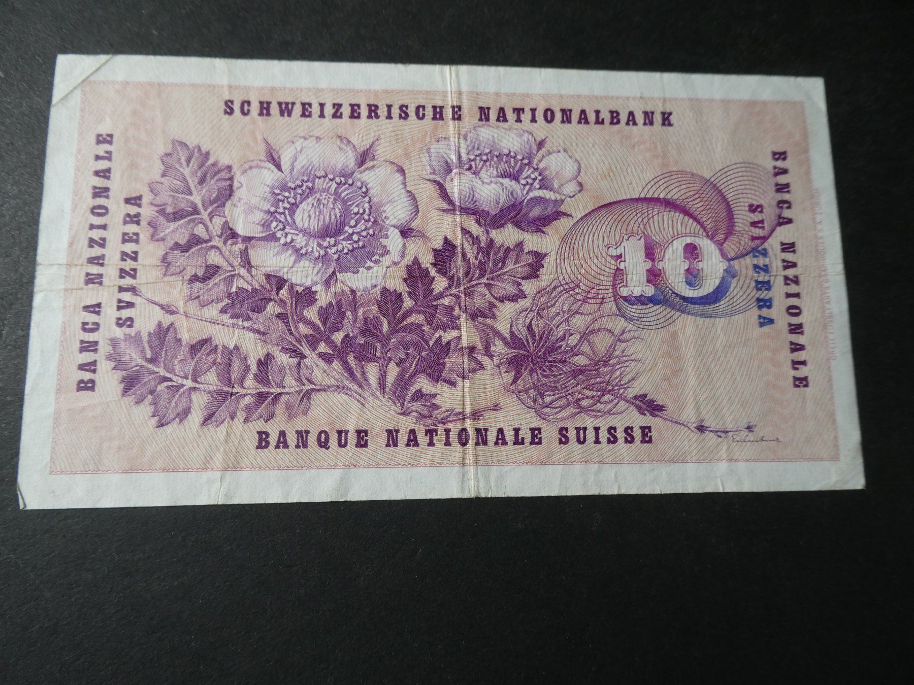 Banconote: Schweiz 1960, 10 Franken – Usato da Hinterforst venduto da Rohusri 1