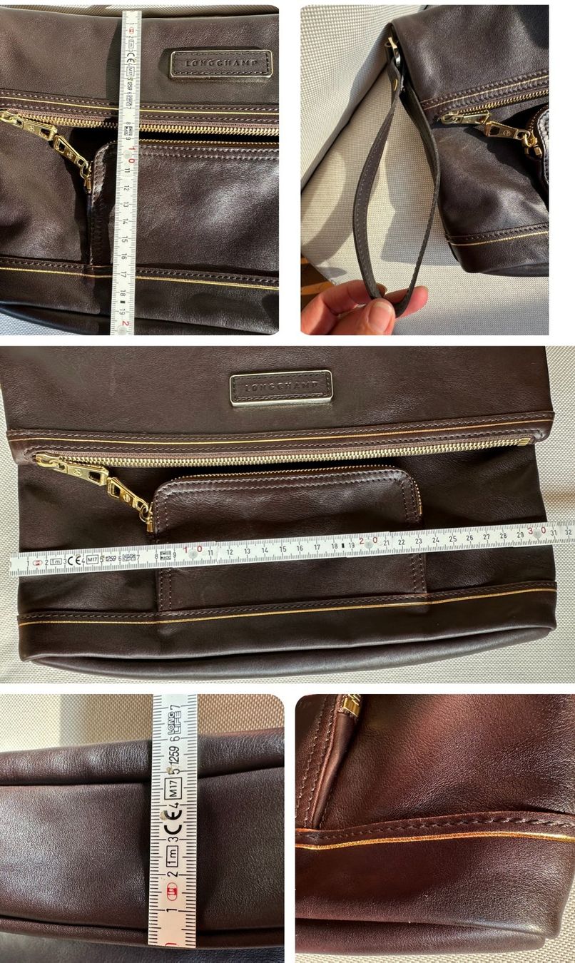 Longchamp Borse da donna: Pochette/Clutch longchamp cuir chocolat – Usato da Bernex venduto da euma1976 5